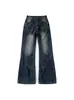Jeans acampanados estilo americano desgastado para mujer, nueva colección de otoño, talla petite, corte holgado, efecto adelgazante, tela fluida, pantalones acampanados de largo completo