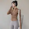 Roupa de Yoga, Top Esportivo de Corrida com Zíper, Gola Alta e Manga Longa para Fitness, Jaqueta Hot Girl, Jaqueta Esportiva Feminina com Cintura Marcada