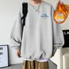 Moletom de Fleece Soltinho Azul Klein Moletom Masculino de Inverno Manga Longa Camada Base Jaqueta de Fleece Estampada Estilo Americano