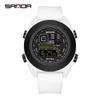 Reloj Deportivo Multifuncional Sanda para Estudiantes para Hombre y Mujer, Reloj Electrónico de Moda Luminoso de Silicona Resistente al Agua de Una Sola Pantalla, Venta Directa de Fábrica