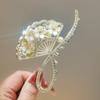 Super Hada Abanico Clip de Agarre Personalizado Dulce Antiguo Diamante Completo Clip Tiburón Horquilla Parte Trasera Cabeza Disco Clip para el Cabello Horquilla Tocado