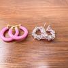 Hermosos encantadores aretes pequeños de aro C con gota de circón y aceite para mujer, simples, lindos, exquisitos, buena combinación, nicho, aretes de hebilla para la oreja para mujer