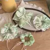 Jasmine Qingti ~ Patrón Estilo Ballet Par Doble Círculo Intestinal Fresco Lazo de Mano para el Cabello Círculo para el Cabello Bola Accesorios para el Cabello