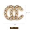 Broche de Moda con Letra Doble C Incrustaciones de Diamantes Perla Estilo Chanel Unisex Pin de Moda para Chaqueta