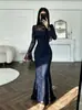 Vestido de Noche de Encaje Transfronterizo de Manga Larga 968W, Vestido Sirena Ajustado para Banquetes, Reuniones Anuales y Brindis de Novia, Nuevo Modelo 2026