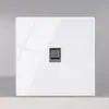 Interruptor de Pared para Mesita de Noche Tipo 86 Transfronterizo Creativo Panel Blanco de Vidrio Templado Balancín Autorestablecible con Luz Indicadora