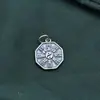 Colgante Flor Fantasma de Montaña de Plata de Ley S925 Colgante Bagua Tai Chi Accesorios para Pulsera de Cuerda Trenzada Hecha a Mano DIY