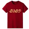 2025 Año del Serpiente Borgoña Manga Corta Día de Año Nuevo Reunión Anual de la Empresa Ropa de Presentación Ropa del Año del Zodiaco