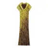 Comercio Electrónico Transfronterizo Ropa de Mujer 2026 Otoño Nuevo Estilo Europeo y Americano Moda Temperamento Vestido Estampado 9049630