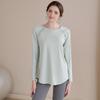 Blusa Esportiva Solta de Secagem Rápida Feminina com Malha Respirável Manga Longa para Treino Corrida Camiseta Roupa de Yoga Blusa Roupa Fitness Outono