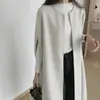 Outono e inverno de 2023 Novo estilo coreano estilo japonês design de nicho capa solta cor sólida comprimento médio casaco colete de lã