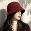 Sombrero de pescador retro de pana con lazo estilo japonés para mujer, adecuado para salidas de primavera y otoño, con ala ancha para protección solar, moderno y hace que la cara parezca más pequeña