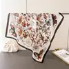 Lenço Quadrado Estampado Estilo Gentil Coreano Imitação de Seda, Xale, Lenço de Pescoço, Lenço de Pescoço de Alta Qualidade, Lenço Quadrado Pequeno, Lenço de Cabeça, Lenço de Seda, Lenço