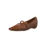 Zapatos Mary Jane de Cuero Lavado de Alta Calidad para Commuting con Aumento Oculto de Altura, Zapatos de Mujer de Piel Genuina con Tacón Medio y Punta Cuadrada, Otoño 2026