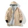Otoño/Invierno 2024 gabardina de algodón para hombre talla grande gabardina acolchada de terciopelo de cordero forrada de polar abrigo largo de lana para hombre transfronterizo