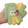 Luvas infantis outono e inverno meninos e meninas pelúcia acolchoada quentes com dedos cor infantil coelho de desenho animado brincadeira ao ar livre