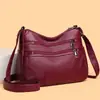 Bolso de mujer multicapa 2026 nuevo modelo bolso cruzado de piel suave gran capacidad versátil bolso de hombro para mediana edad para madres
