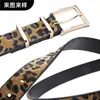 Cinturón Personalizado de Crin de Caballo para Hombres y Mujeres, Edición Limitada Cinturón de Crin de Caballo Multicolor Estampado de Leopardo Color Mixto, Personalización de Cinturón Clásico Retro