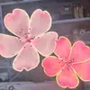 Flores de papel artificiais grandes e luminosas de flor de cerejeira rosa e flor de pessegueiro para decoração externa à prova d'água em locais cênicos, shoppings e arranjos de eventos