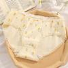 Ropa interior japonesa sencilla de algodón puro para mujer, con estampado pastoral fresco, ropa interior de algodón para chica dulce y estudiante, bragas para mujer