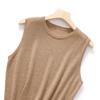 Camisola de Cachemira de Cuello Redondo para Mujer Verano Color Sólido Ropa Interior Ropa Exterior Lana Fina Camiseta sin Mangas Camiseta Base Top