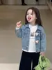 Ropa infantil Vimood, chaqueta vaquera para niñas, estilo retro casual de otoño, chaqueta cárdigan para niños, top, ropa para bebé de grado A