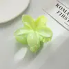 Pinza para el pelo de Mármol Difuminado Degradado Transfronterizo con Flor Plumeria, Pinza para el Pelo de Flor Fresca y Elegante en la Parte Trasera de la Cabeza, Pinza de Tiburón