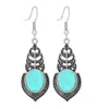 Pendientes Antiguos de Plata Populares de Temu Multi-Pieza Estilo Étnico Pendientes de Turquesa Accesorios de Flor Calada Al por Mayor Yiwu