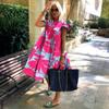 Amazon deseo Europeo y Americano Comercio Exterior Transfronterizo Mujeres Dulce Vacaciones Estampado Vestido de línea A Mujeres