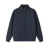 Nueva chaqueta cárdigan de algodón líquido de doble capa con cuello alto y mangas raglán para otoño e invierno, prenda superior personalizada para grupo con estampado de logo de marca de moda