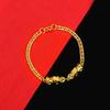 Pulsera Mini valiente para mujer chapada en oro cobre temperamento oro joyería cara para hombres y mujeres no fácil Cuerda de pulsera marrón