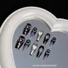 Armadura de Mão Estilo Doce Cool y2k Adesivo para Unha da Mão Pintado à Mão Peças de Unha Deviruchi Estrela Degradê para Mostrar Branco
