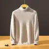 Caja de Regalo Suéter de Cachemira para Hombre de Edad Media y Joven Punto de Cuello Alto Otoño e Invierno Estilo Nuevo Suéter de Lana de Alta Gama como Capa Base