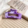 Presilha de Cabelo Quadrada de Mármore Transfronteiriça 8,5cm, Grampo de Cabelo da Moda para Mulheres, Acessório de Cabelo Pinça Tubarão de Alto Padrão para Penteado