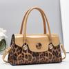 2025 Nuevo Bolso de Hombro Transfronterizo Europeo y Americano Moderno Estampado de Leopardo Combinable Bolso para Madre de Mediana Edad Bolso de Mano Simple para Mujer