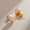 Pendientes de Botón Cuadrados de Perla Populares de Influencer de Moda Pendientes Versátiles Exquisitos Pendientes de Diseño de Nicho de Perla de Pan de Alto Nivel