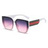 Nuevas Gafas de Sol de Moda Transfronteriza Irregulares de Montura Grande Personalidad Europea y Americana Costuras Color en Contraste Cyber Celebrous Sesión de Fotos Callejera Combinan con Todo
