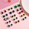 Lindos accesorios de gafas pequeñas de acrílico de dibujos animados, muñeco de peluche hecho a mano, material de decoración facial