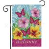 Bandera de Jardín de Primavera y Verano Transfronteriza Flor Mariposa Casa de Campo Decorativa para Exterior Lino de Doble Cara