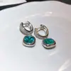 Anillo de Cubo de Azúcar con Incrustaciones de Diamantes Color Verde Menta Hoja de Plata, Collar, Pendientes, Cadena para Clavícula de Lujo Ligero de Gama Alta, Conjunto de Joyería Elegante Versátil