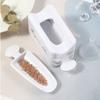 Caja de almacenamiento de polvo para uñas postizas, caja de polvo suelto, lentejuelas, caja de polvo doble francesa de reciclaje, herramienta de almacenamiento de polvo brillante Espejo Mágico