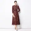 Foto Real 8593 # Vestido Francês de Luxo Leve Celebridade Gola Redonda, Lindo Vestido Filha-Estilo Renda Vazada Cintura Emagrecimento