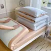 Xiangling Campus Estilo Sencillo Color Sólido Dos Tonos Todo Algodón Dormitorio Estudiantil Juego de Tres Piezas, Compra Única para un Juego de Seis Piezas