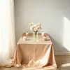 Toalha de Mesa de Cetim para Salão, Banquete, Conferência, Novo Estilo, Cor Sólida, Espessada, Retangular, Off-White, Luxo Leve, Sobremesa de Alta Qualidade