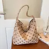 Bolsa de ombro tote casual com poá estilo coreano, nova para o Outono de 2026, leve e de grande capacidade, adequada para a escola e uso diário