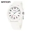 Reloj de Fiesta Estudiantil Sanda Examen Transmisión en Vivo Más Vendido Simple Versátil Unisex Luminoso Correa de Nylon Reloj Impermeable 50m