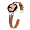 Aplicable para Samsung watch4/5 Correa de Cuero con Incrustaciones de Pedrería en Forma de T Sin Costuras Adelgazante Cintura Pequeña Correa de Cuero para Smartwatch