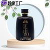 Garrafa de vinho branco barriguda spray preto flor assada vidro bronzeado garrafa de vinho garrafa de vidro vazia selada