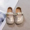 Zapatos de Piel Elegantes y Sencillos Estilo Coco Chanel para Niñas Pequeñas 2026 Primavera/Otoño Nuevos Suela Suave Estilo Coreano Tejidos Zapatos de Princesa Versátiles