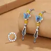 Moda nuevo collar de mariposa de esmalte azul quemado Jingtai para mujer, simple manualidad de epoxi, estilo nacional, joyería retro de moda